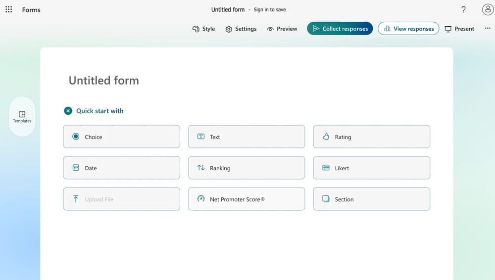 Klicken Sie auf das NPS-Feld für die Frage