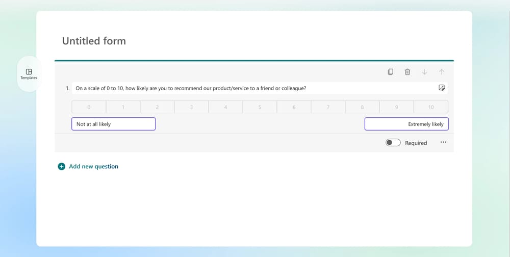 Ändern Sie den Text auf den Bewertungslabels nach Bedarf