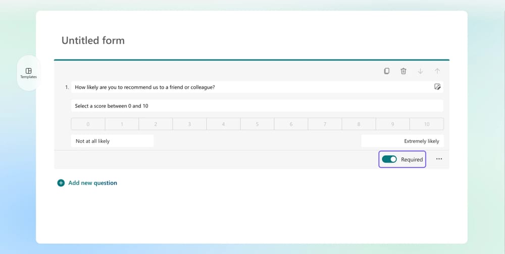 Schalten Sie den Erforderlich-Schalter ein, um Ihr Feld obligatorisch zu machen