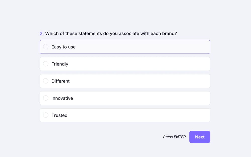 A poll question about market research
