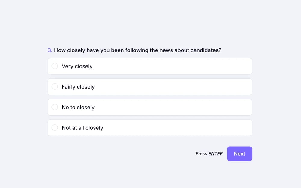 A poll question about elections