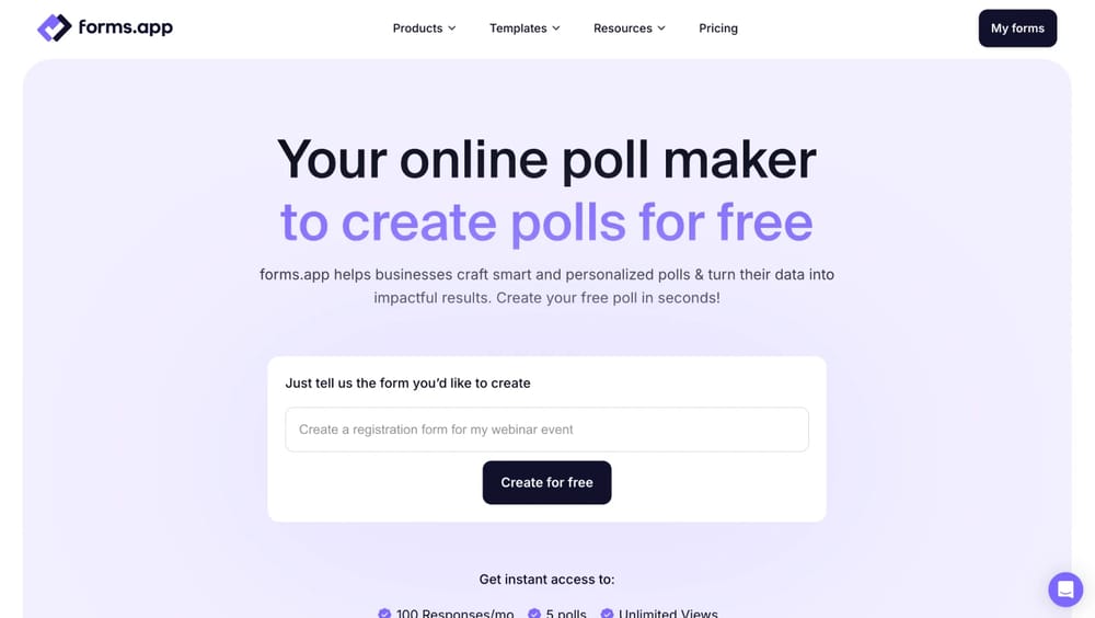 Create your poll with forms.app