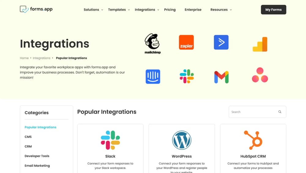 forms.app integrations