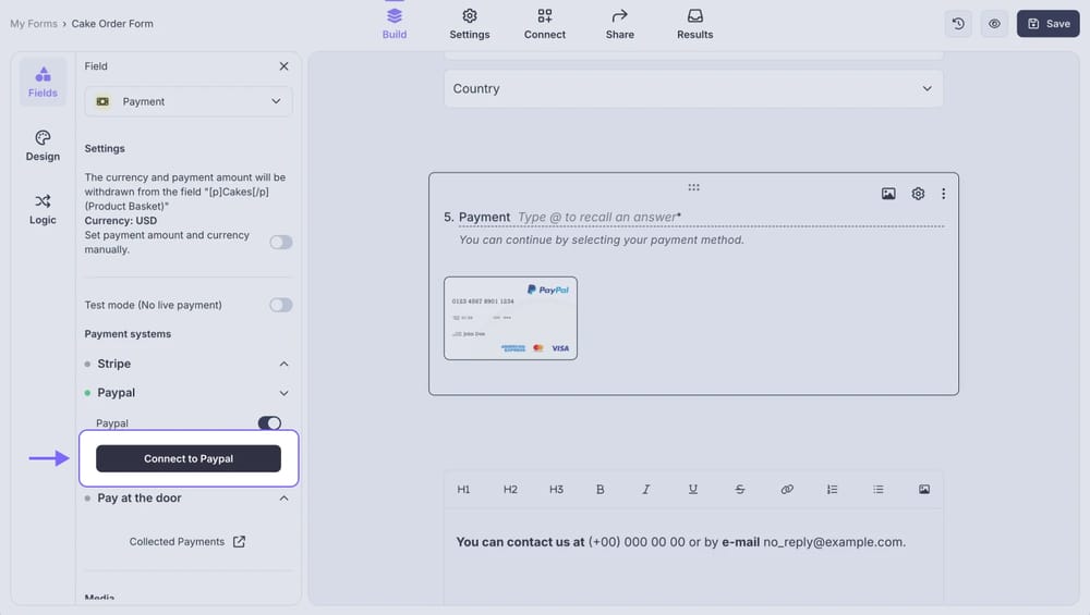 'PayPal'a Bağlan' butonuna basın