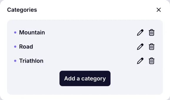 An image showing the “Category” section, where you can assign your item to the particular category you created