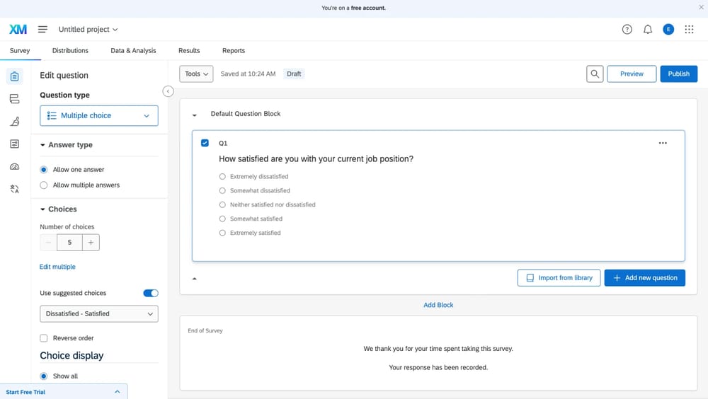 Homepage of Qualtrics