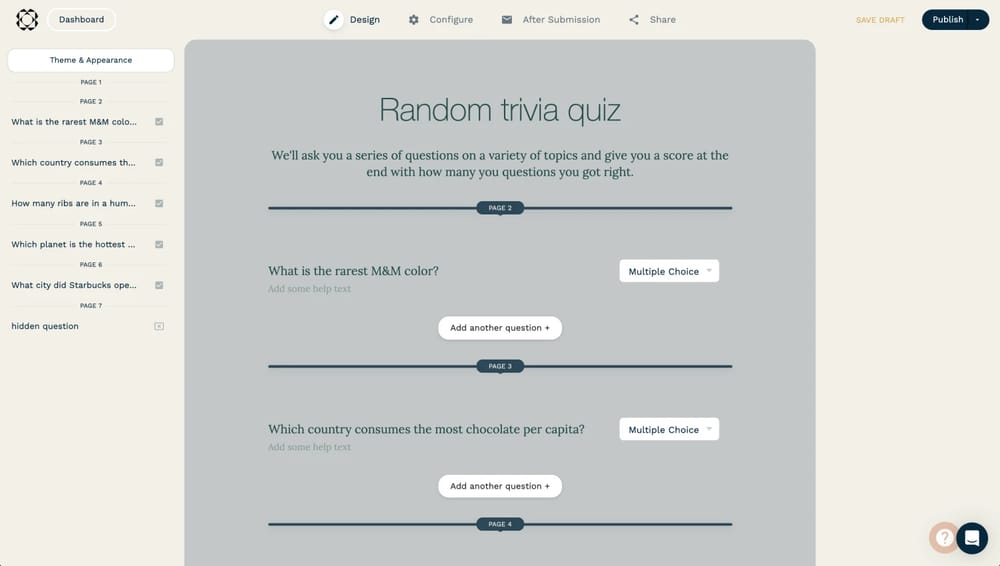 Workspace of Paperform