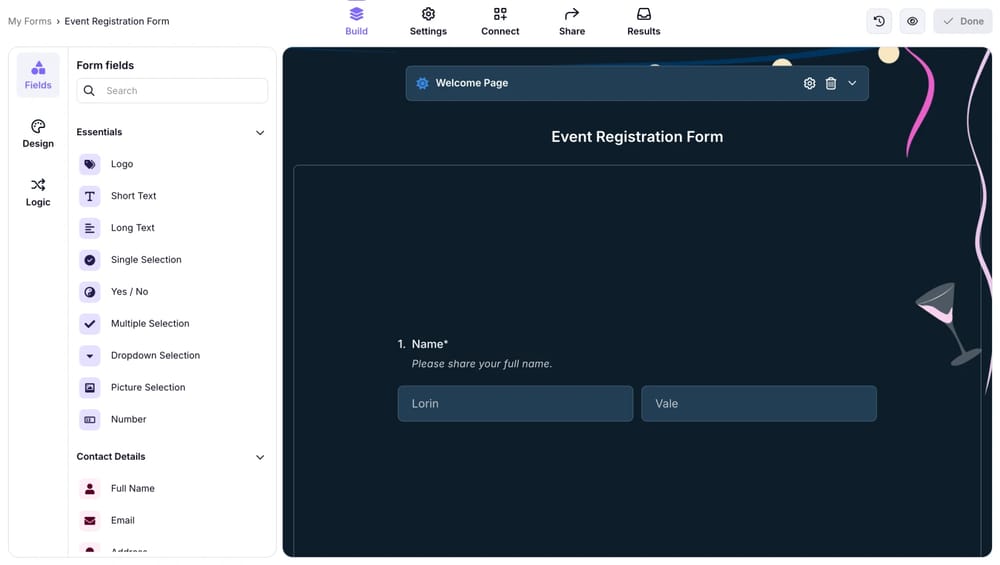 Kayıt formunuza soru ve alan ekleyin