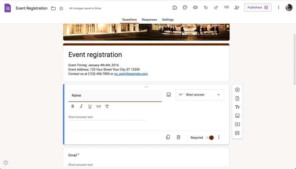 Google Forms kayıt formunuza sorular ekleyin