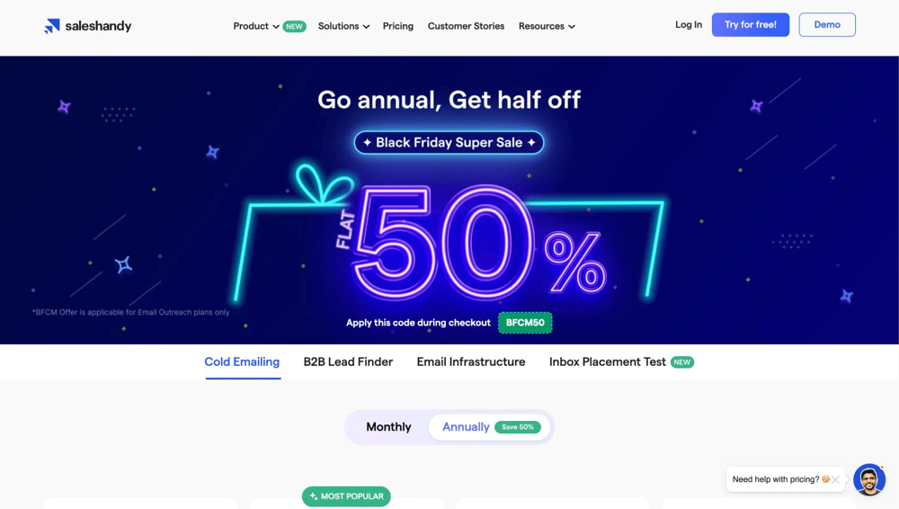 Black Friday Deal of Saleshandy