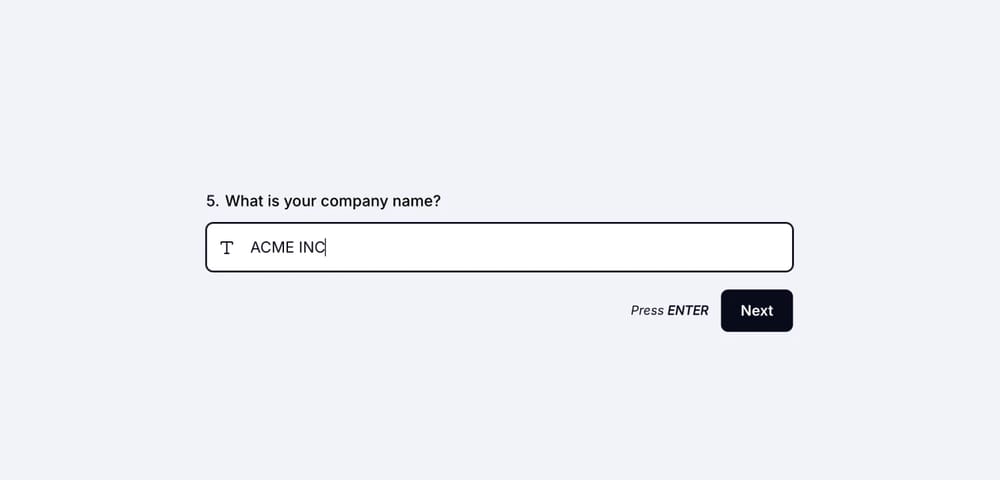 An image showing a filled example of the “Short Text” field