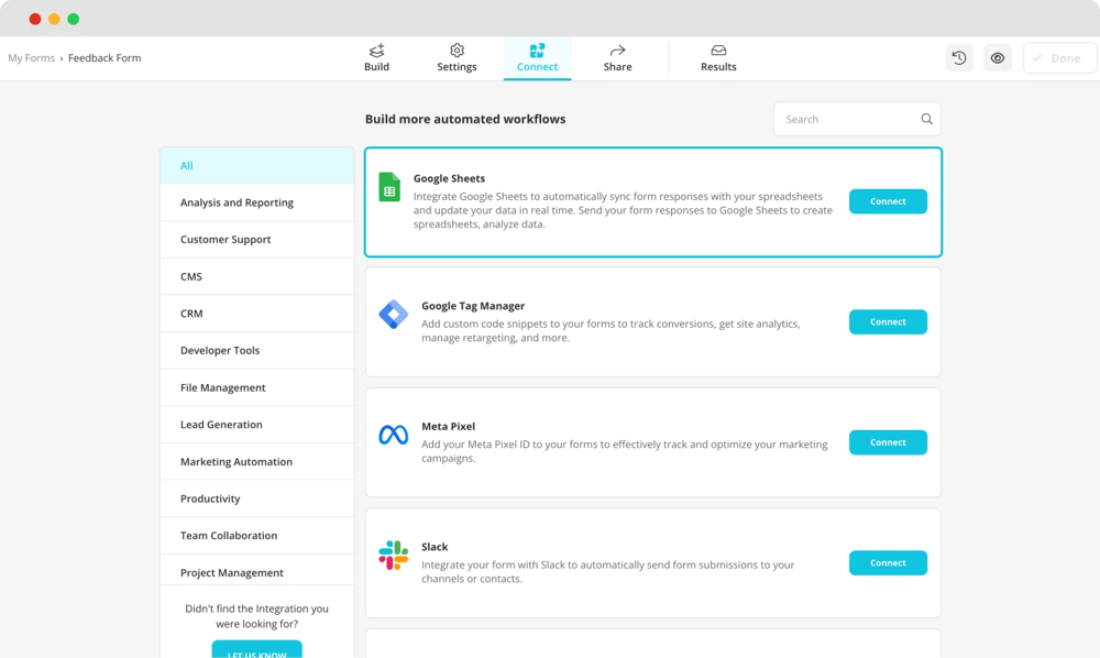 Formunuzu Google Sheets ile bağlayın