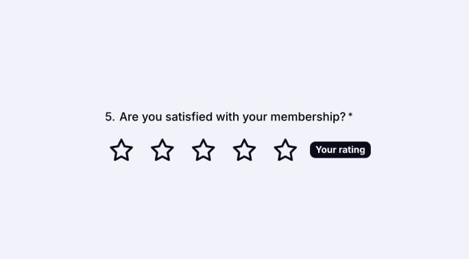 An image showing an example question in the “Star Rating” format