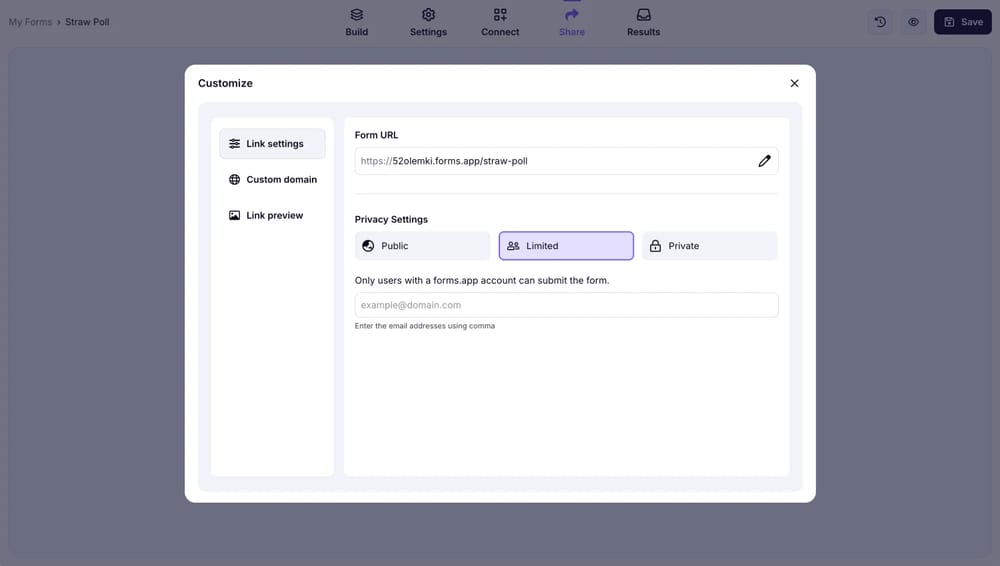 Change the privacy settings