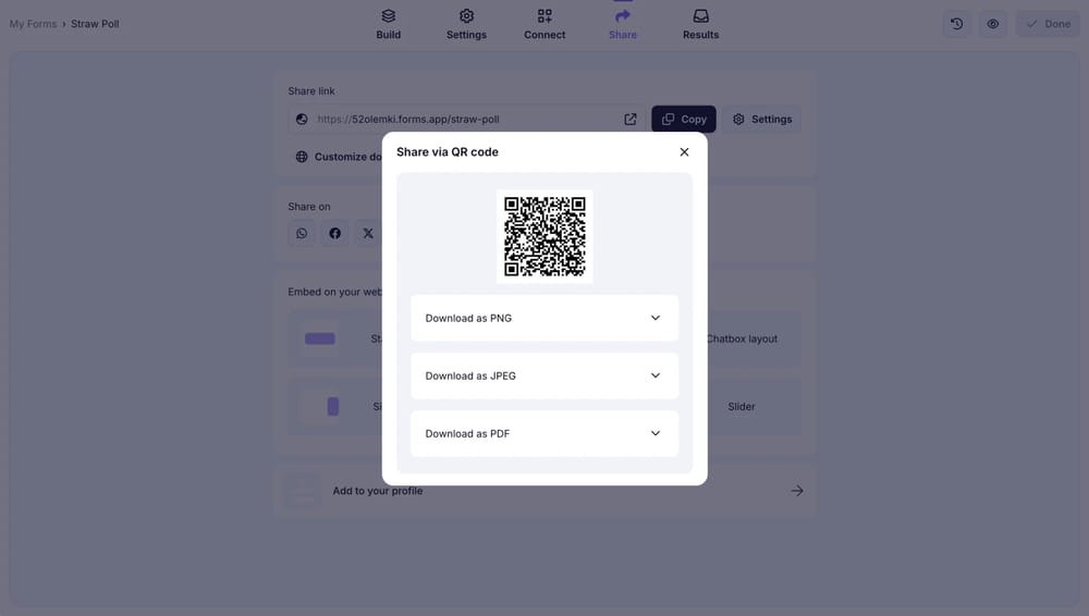 Share the QR code with your respondents