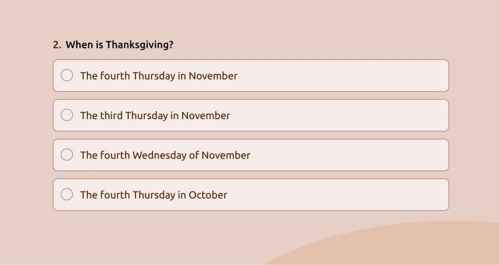 A general question about Thanksgiving