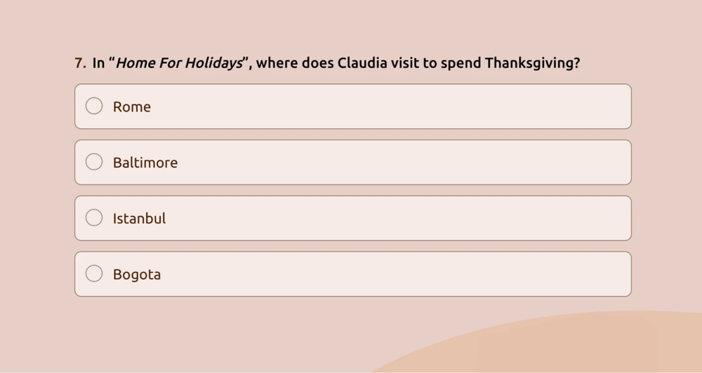 A Thanksgiving quiz question about movies