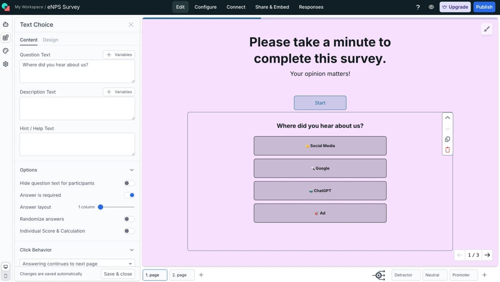 Workspace of involve.me