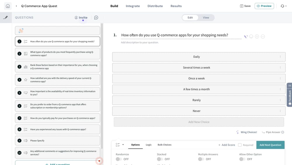 Workspace of SurveySparrow