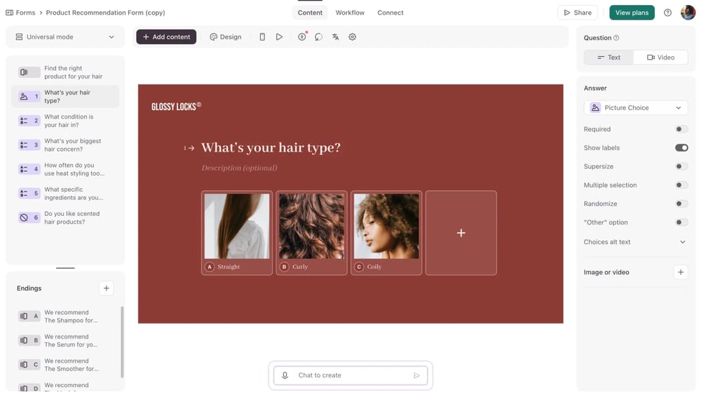 Workspace of Typeform