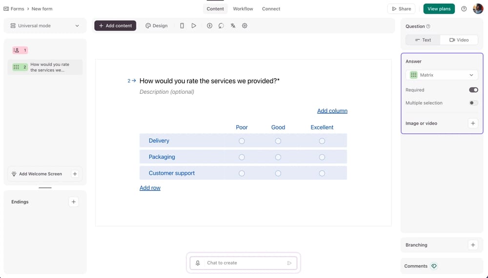 Ajusta la configuración de la pregunta y publica tu formulario