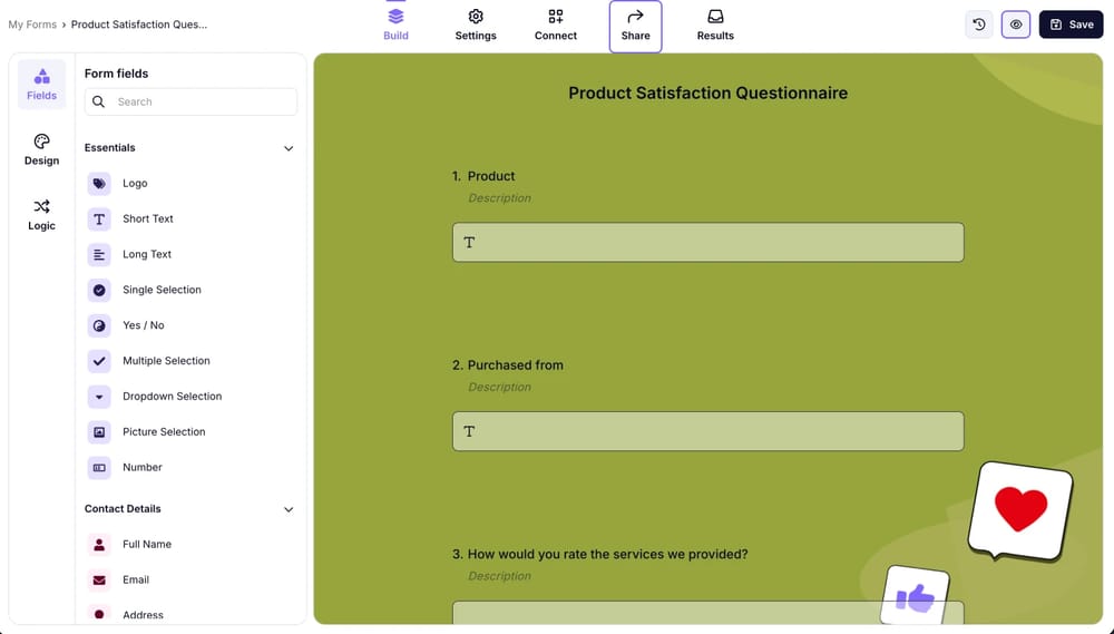 Previsualiza tu formulario y publícalo usando las diferentes opciones para compartir
