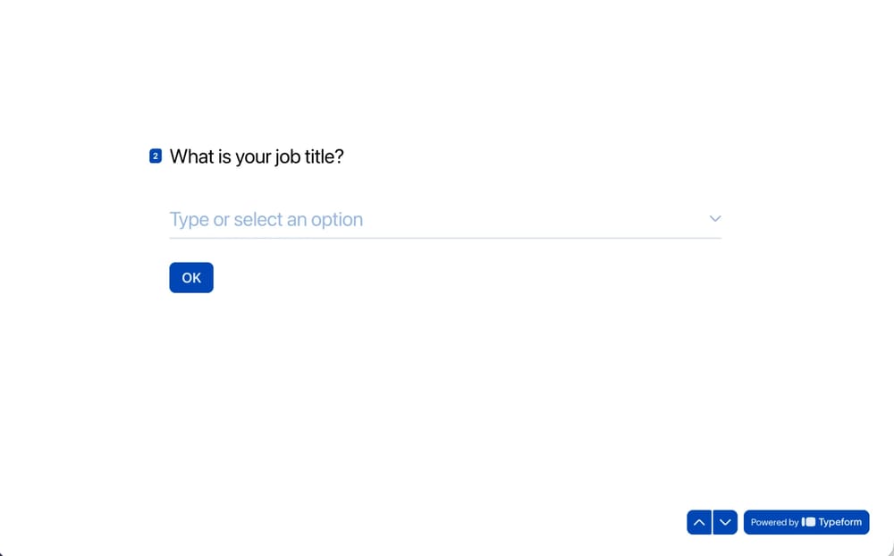 Ein Beispiel für das Typeform-Feld „Dropdown“
