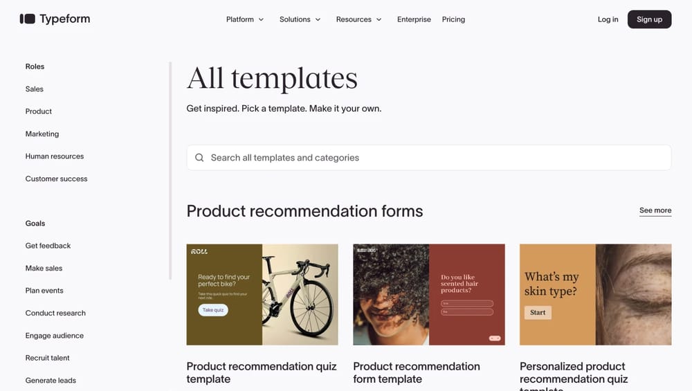 Typeform templates