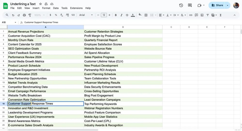 Subrayar el texto seleccionado