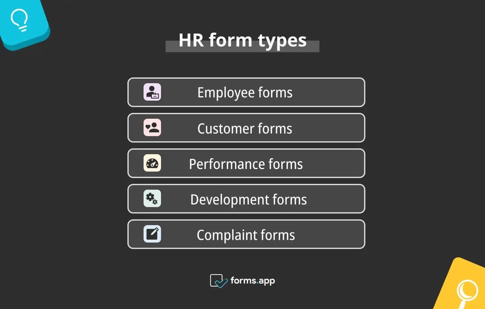 İK departmanının kullanabileceği form türleri