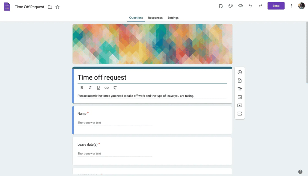 Google Forms izin talep formu