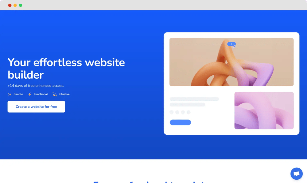 Homepage von Weblium