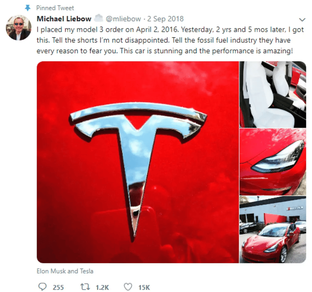WOM marketing example of Tesla (Source: Referral Rock)