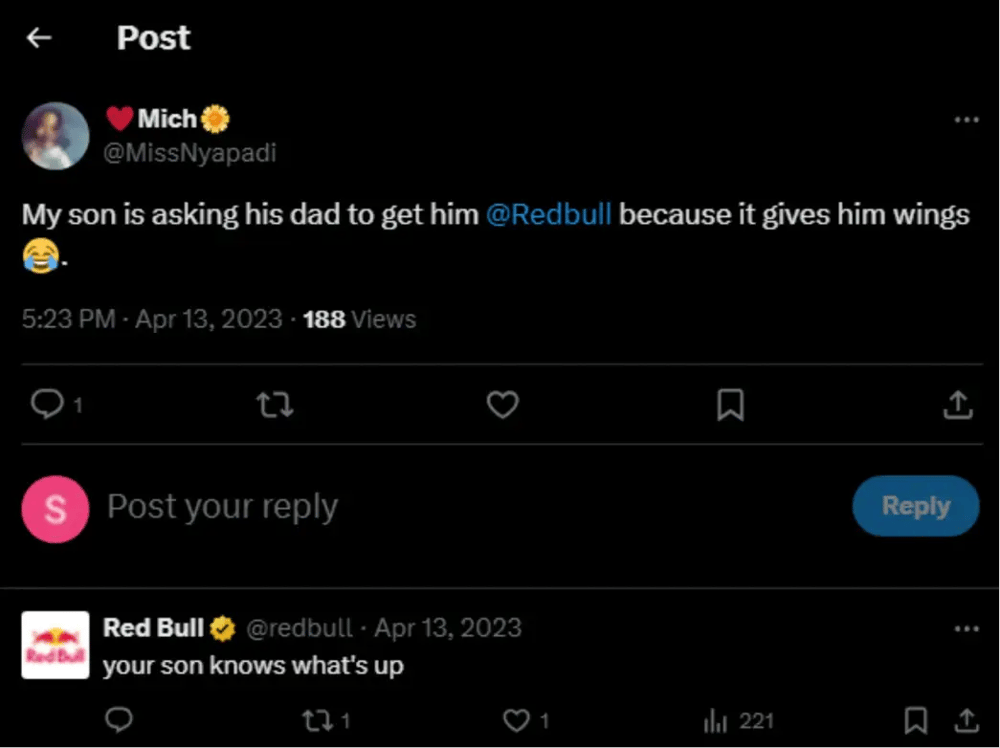 WOM marketing example of Redbull (Source: Sprintz Zeal)