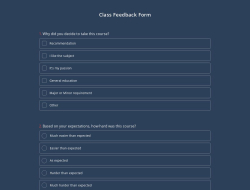 Class Feedback Form Template