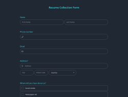 Resume Collection Form Template