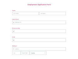 Employment Application Form Template