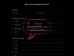New Customer Registration Form Template