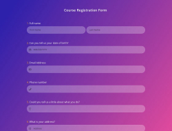 Course Registration Form Template