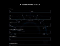 Car Rental Agreement Form Template