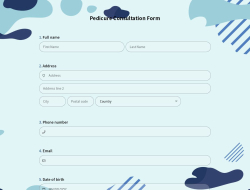 Pedicure Consultation Form 