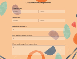Charakterreferenz-Anforderungsformular