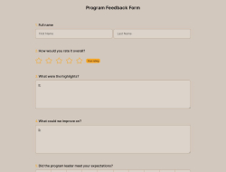 Program Feedback Form