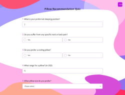 Pillow Recommendation Quiz