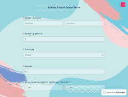 School T-Shirt Order Form