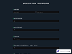 Warehouse Rental Application Form