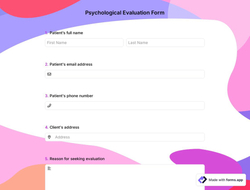 Psychological Evaluation Form