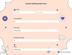 Custom Clothing Order Form
