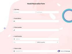 Hostel Reservation Form