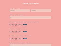 Volunteer Evaluation Form Template